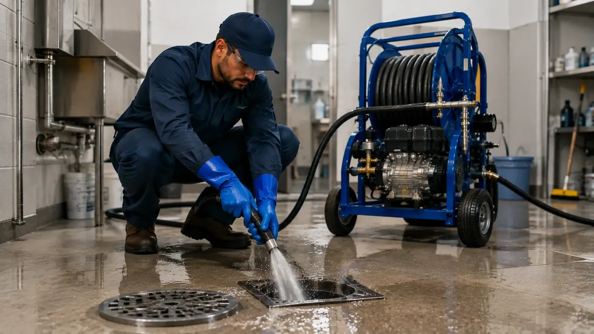 Floor Drain Hydro Jet Cleaning in Corona