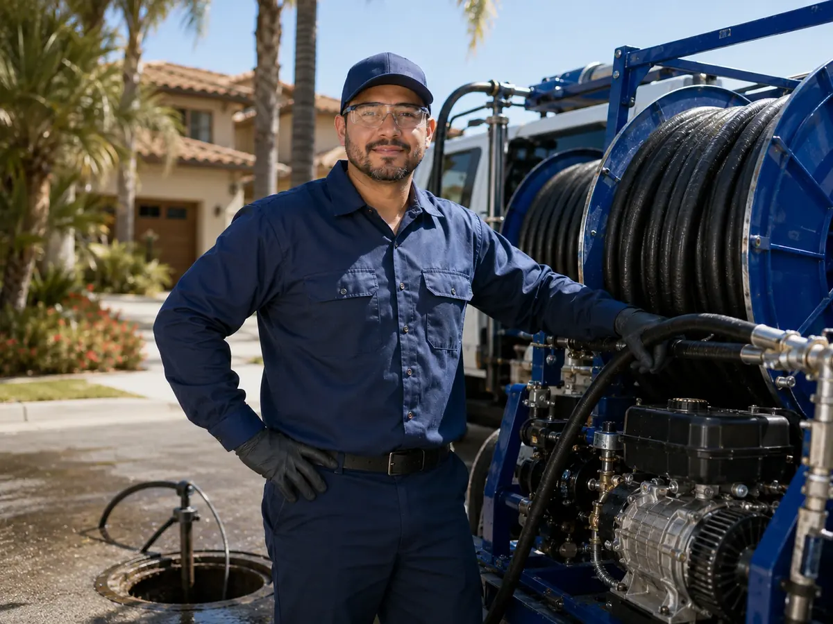 Hydro jet sewer cleaning in Corona